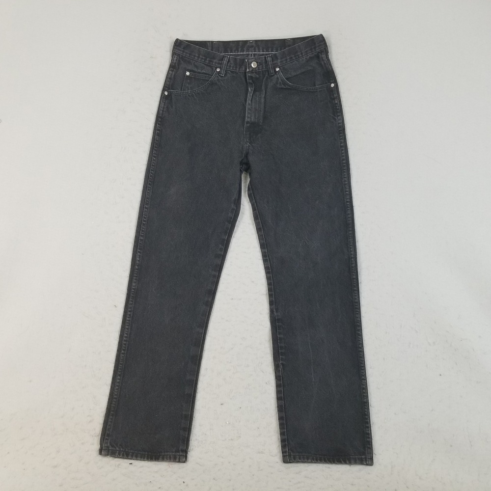 Wrangler Jeans Mens 34x32 Black Authentic Straight Leg 100% Cotton 96501CB